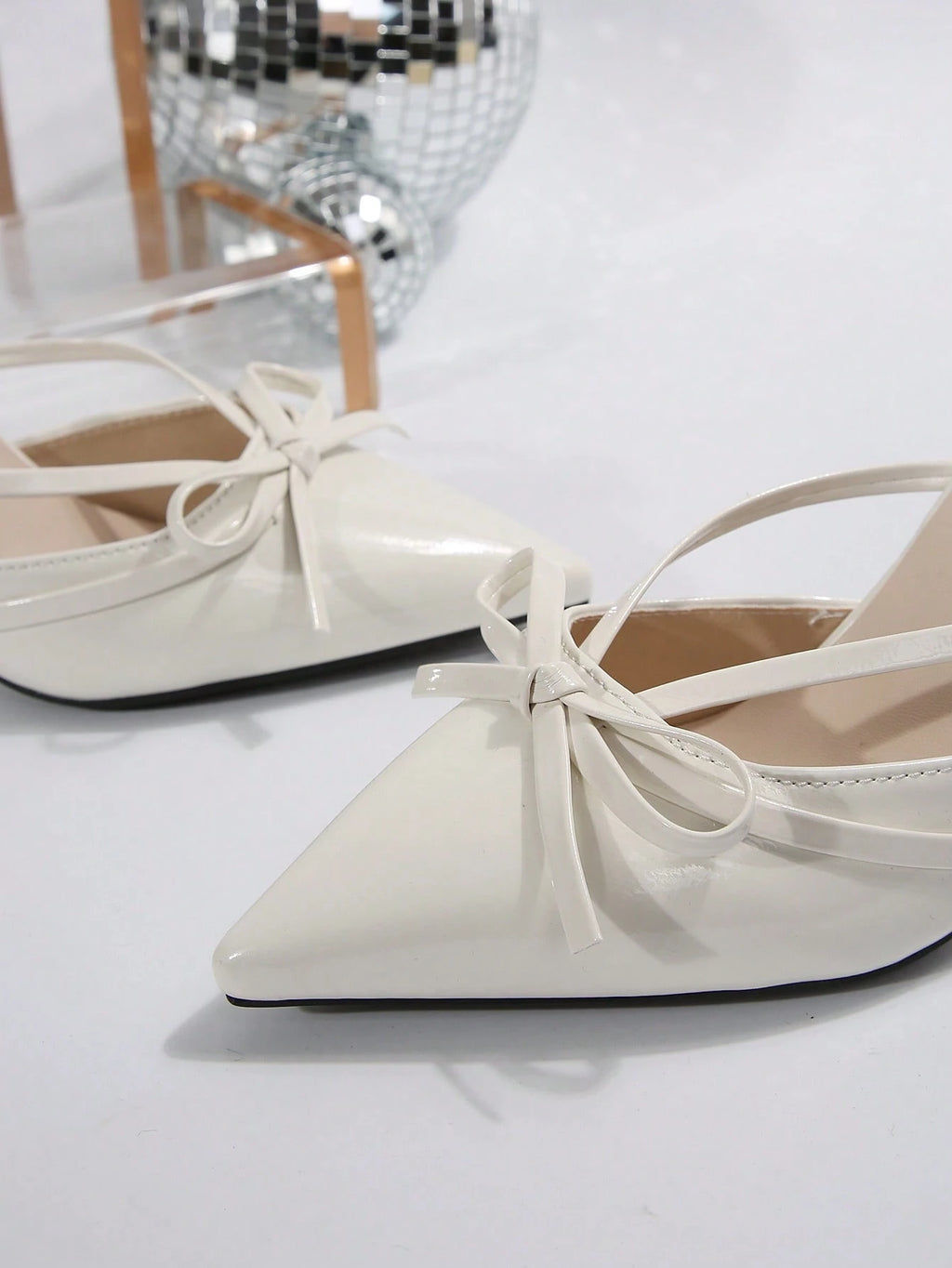 New Arrival Pointed Toe Leopard Print Bow Decor Mid Heel Mules, Fashionable EU Style, Early Autumn